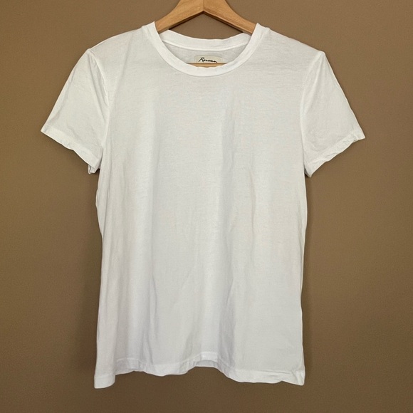 Rowan Tops - {Rowan} Short Sleeve Crewneck Cotton Tee in White - Womens Small